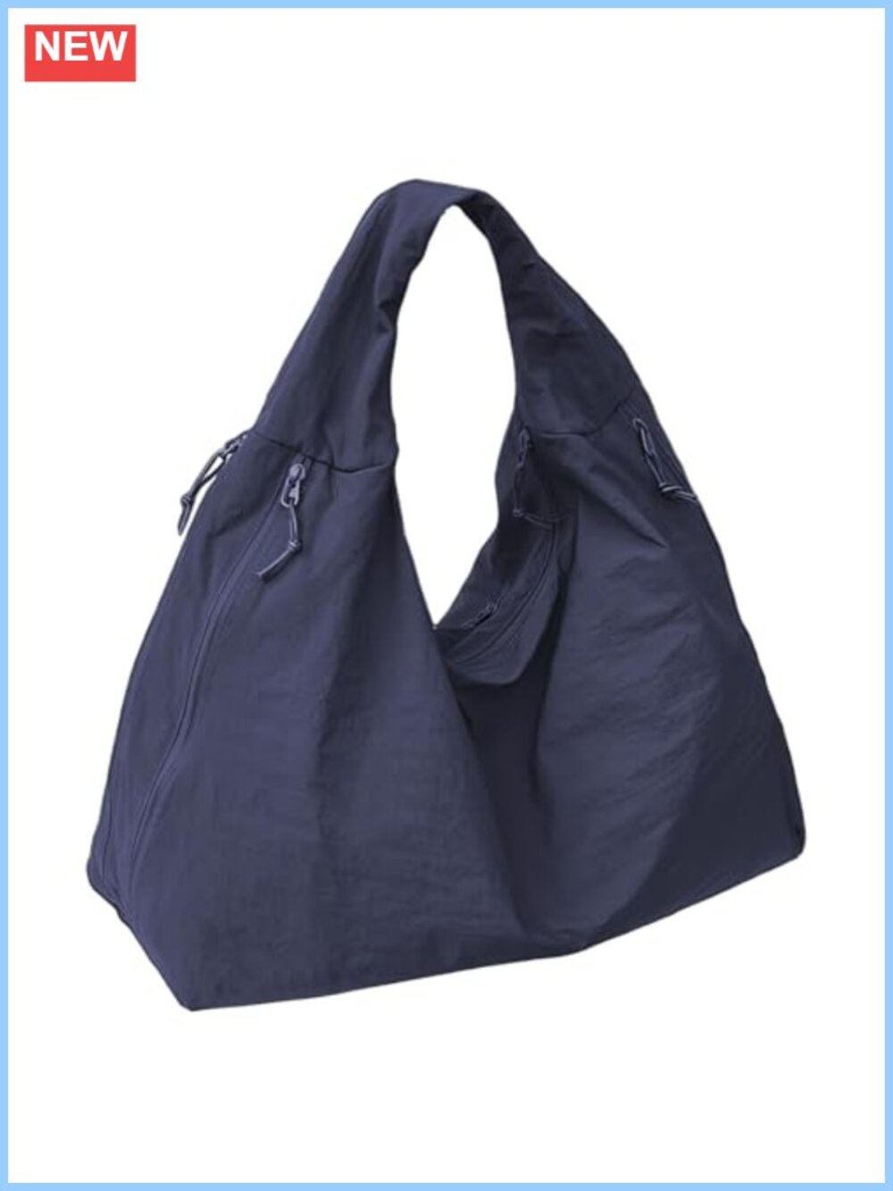 Large Nylon Slouchy Hobo Bag with Multiple Pockets for Travel Work